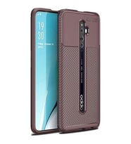 Oppo Reno 2 Kılıf Esnek Soft Karbon Tasarım Legion Serisi (Kahverengi)