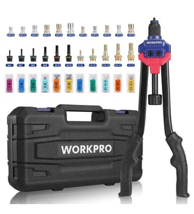 WORKPRO WP200532 400mm INC/MM Ağır Hizmet Kollu Somun Perçinleme Tabancası + 185 Adet Perçin