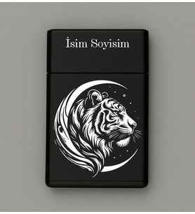 Kaplan Desenli Metal Tabaka – Kişiye Özel İsimli Hediyelik M31