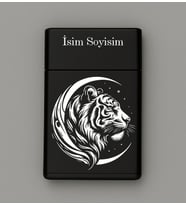 Kaplan Desenli Metal Tabaka – Kişiye Özel İsimli Hediyelik M31
