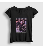 Presmono Kadın Siyah Poster K-Pop Mamamoo T-Shirt 274043tt