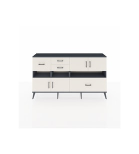 Arges Konsol 5 Raflı 4 Çekmeceli 4 Kapaklı 176x30x99 Antrasit-Aytaşı