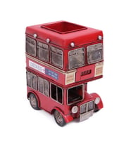 Dekoratif Metal Londra Şehir Otobüsü Kalemlik 20 cm (Karışık)