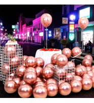 ULTRA YÜKSEK KALİTE 50 ADET ROSE GOLD KROM BALON AYNALI BALON PARLAK METALİK KROM ROSE GOLD BALON