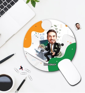 Kişiye Özel Karikatür Finansçı Tasarımlı Mouse Pad 051