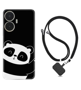 Realme C55 Kılıf Silikon Boyun Askılı İpli Desenli Silikon Bay Bay Panda 1784