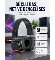 Yüksek Ses Kaliteli Kablosuz Kulak Üstü Kulaklık – Bt 5.3