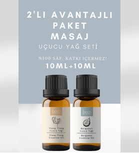 2'li Avantajlı Paket Derin Rahatlama Masaj Ylang-Ylang & Bergamot % 100 Saf Uçucu Yağı 20 Ml