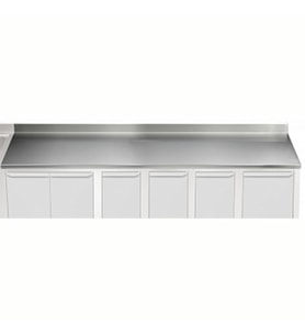 Electrolux Professional Üst Tabla, Sırtlı, 4000 Mm, 1,5 Mm Kalınlıkta Üst Tabla 18 Mm Kalınlığında Ses Sönümlendirici Malzeme Ve Ayrıca 2 Paslanmaz Kayıtla Güçlendirilmiştir - Modular Line TPLA40A