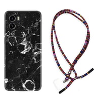 Vivo Y15S Y32 Y33S Y51 Y53S Kılıf Boyun Asklı Rasta Silikon Black Hole Marble 1387