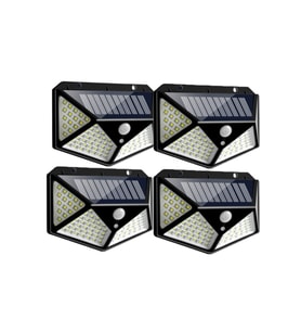 4 lü Paket Bahçe Aplik Bahçe Lambası Aydınlatma Güneş Enerjili Lamba 100 Led 4lü