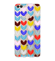 PrintiFy Huawei P Smart 2018 ile Uyumlu 1mm Slim Fit Water Color 1 Baskılı Şeffaf  Kılıf