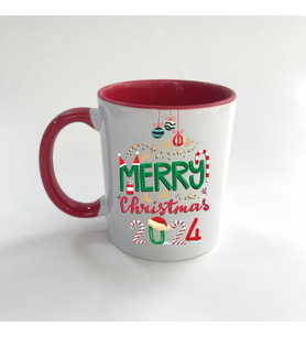 Merry Christmas 2024 Baskılı Kırmızı Mega Yılbaşı Kupası