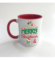 Merry Christmas 2024 Baskılı Kırmızı Mega Yılbaşı Kupası