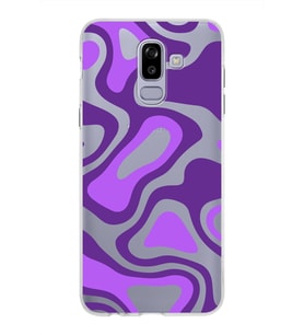 Samsung Galaxy J8 Kapak Renkli Desen Tasarımlı Şeffaf Silikon Kılıf