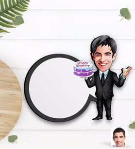 BK Gift Kişiye Özel Erkek Doğum Günü Karikatürlü Ahşap Bardak Altlığı-2