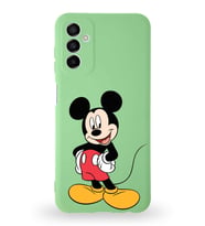 Samsung Galaxy M13 Uyumlu Lansman Kılıf Altı Kapalı İçi Kadife  Mickey Mouse-E Tasarımlı  Kapak (Şeffaf)