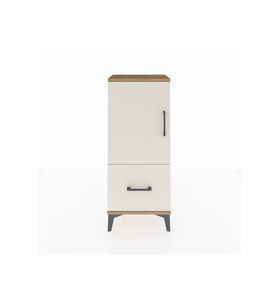 Arges Komodin 2 Raflı Tek Çekmeceli Tek Kapaklı 44x30x106 Çam-Aytaşı