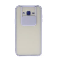 Samsung Galaxy J7 Kılıf Palm Buzlu Kamera Sürgülü Silikon - Lila