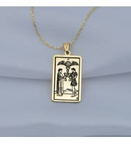 24 Ayar Has Altın Kaplama Tarot (Two of Cups) İki Bardak Gümüş Kolye