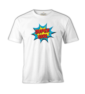 Super Girl Beyaz Erkek Tshirt