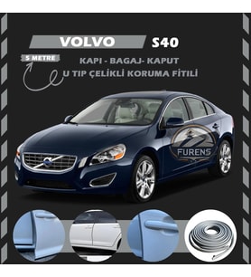 Volvo S40 Oto Araç Kapı Koruma Fitili 5metre Parlak Gri Renk