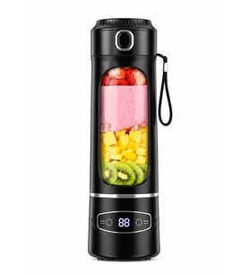 12 Bıçaklı Taşınabilir Blender 600 ml Usb-C Şarjlı Smoothie ve Meyve Sıkacağı Dijital Ekranlı