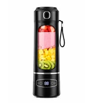 12 Bıçaklı Taşınabilir Blender 600 ml Usb-C Şarjlı Smoothie ve Meyve Sıkacağı Dijital Ekranlı