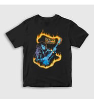 Presmono Unisex Çocuk Siyah Fire Gitarist Hediye Yngwie Malmsteen T-Shirt 527122tt