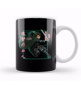 Attack on Titan Levi Ackerman Shadow Design Kupa Bardak Porselen