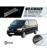 Vw T5 Transporter Krom Yan Kapı Çıtası 7 Prç 2003-2015 P.çelik (uzun Şase)