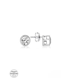 SWAROVSKİ TAŞLI  ZİRCONİA PIRLANTA MONTÜR TEK TAŞ 925 AYAR GÜMÜŞ KÜPE