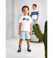 Mayoral Erkek Çocuk Baskılı Tshirt Beyaz
