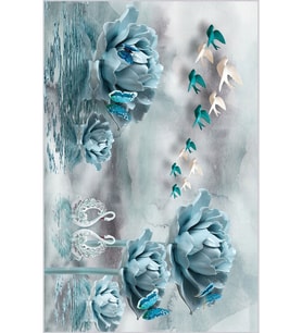 Eliana Home Baskılı, Yıkanabilir Kaymaz Taban Salon Halısı LNA1875-SM266 100x150 cm (Mavi)