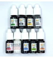 EPOKSİ REÇİNE ALKOL BAZLI MÜREKKEP SIVI PİGMENT BOYA ALCOHOL INK SET 9 RENK 10 ML (90 ML) (Çok Renkli)