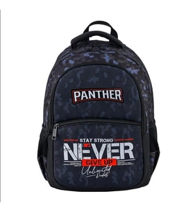 PANTHER PT-9888 NEVER GİVE UP SİYAH  3 GÖZLÜ SIRT ÇANTASI