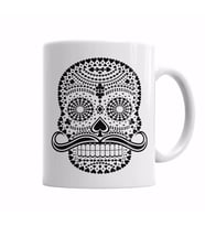 Naipes Pretos Skull Kupa Bardak Porselen