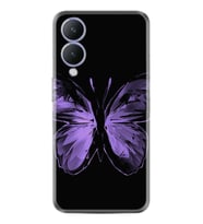 Vivo Y17S Kılıf Resimli Desenli Silikon Platinium Series Black Butterfly 1879