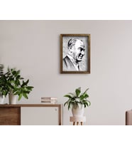 BK Home Atatürk Tasarımlı Doğal Masif Ahşap Çerçeveli Tablo 45x65cm-32