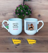 Motto Yeni Bir Ben Kupa Bardak Oval Fotoğraflı