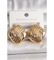Pirinç Gold Renk İşlemeli Kare Model Kadın Küpe 5886 - HPSBYI4869-8291