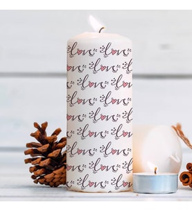 Love Yazılı Dekoratif Mum