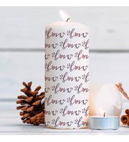 Love Yazılı Dekoratif Mum