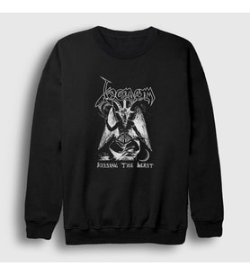 Presmono Unisex Siyah Beast Venom Sweatshirt 121697tt