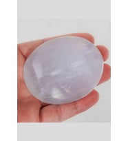 Beyaz Selenit Masaj Terapi Taşı - Oval