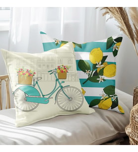 eJOYA Limon Tasarımlı 2'li Yastık İçi Ve Kırlent Kılıfı 45cm 113537