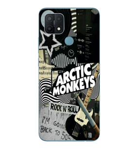 Oppo A15 / A15S Uyumlu Arctic Monkeys Kolaj Desenli Şeffaf Telefon Kılıfı