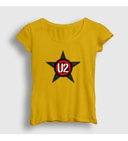 Presmono Kadın Sarı Star U2 T-Shirt 121317tt (Sarı)