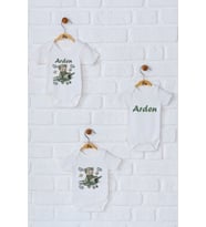 Pia Baby Premium %100 Pamuk İsme Özel Organik Baskılı Üçlü Set Çıtçıtlı Bebek Body Zıbın Modelleri 5000-18 (Ekru)