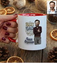 Kişiye Özel Karikatürlü Best Dad Ever Babaya Hediye Kupa Bardak Babalar Günü Hediyesi